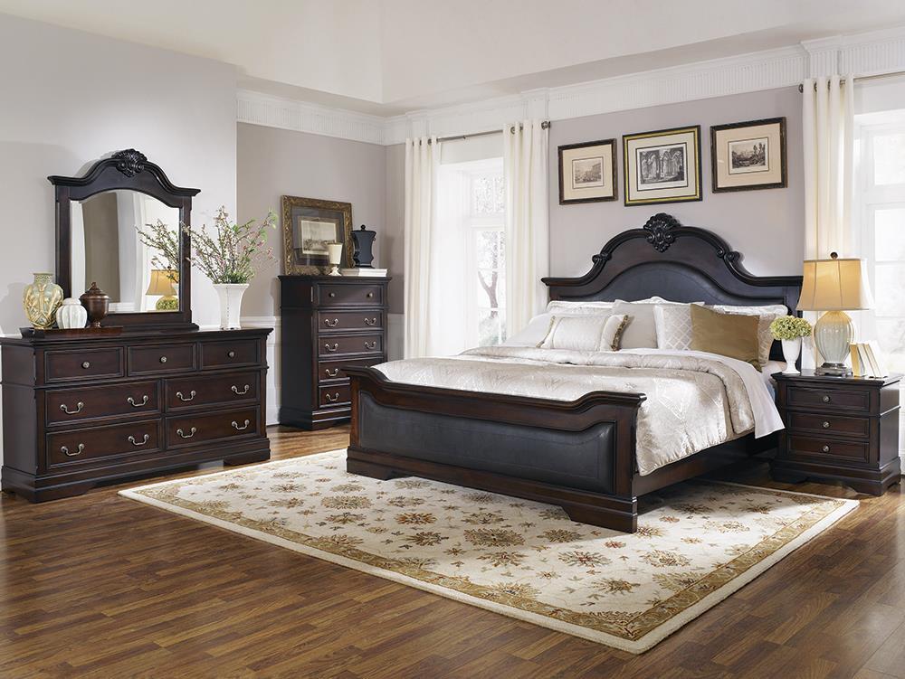 Cambridge Queen Panel Bed Cappuccino and Brown - M & M Furniture (Oaklawn, IL)