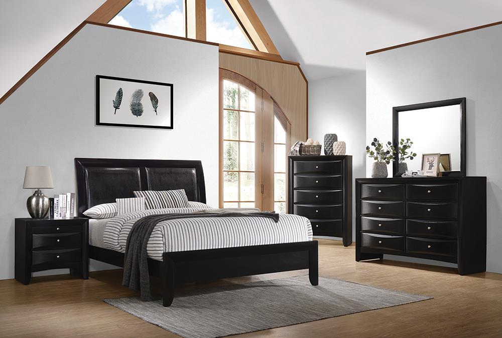 Briana Eastern King Upholstered Panel Bed Black - M & M Furniture (Oaklawn, IL)