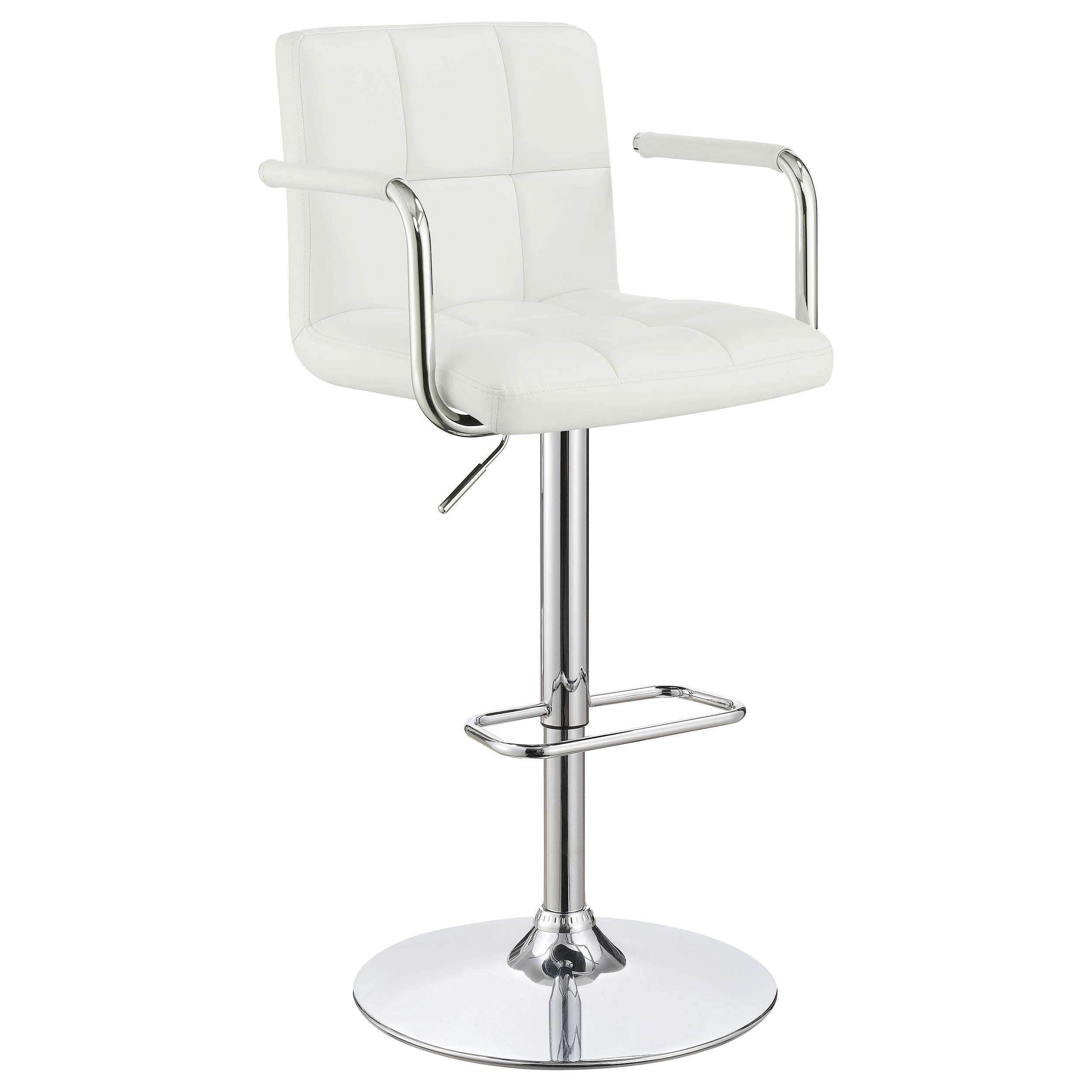 Palomar Adjustable Height Bar Stool White and Chrome image