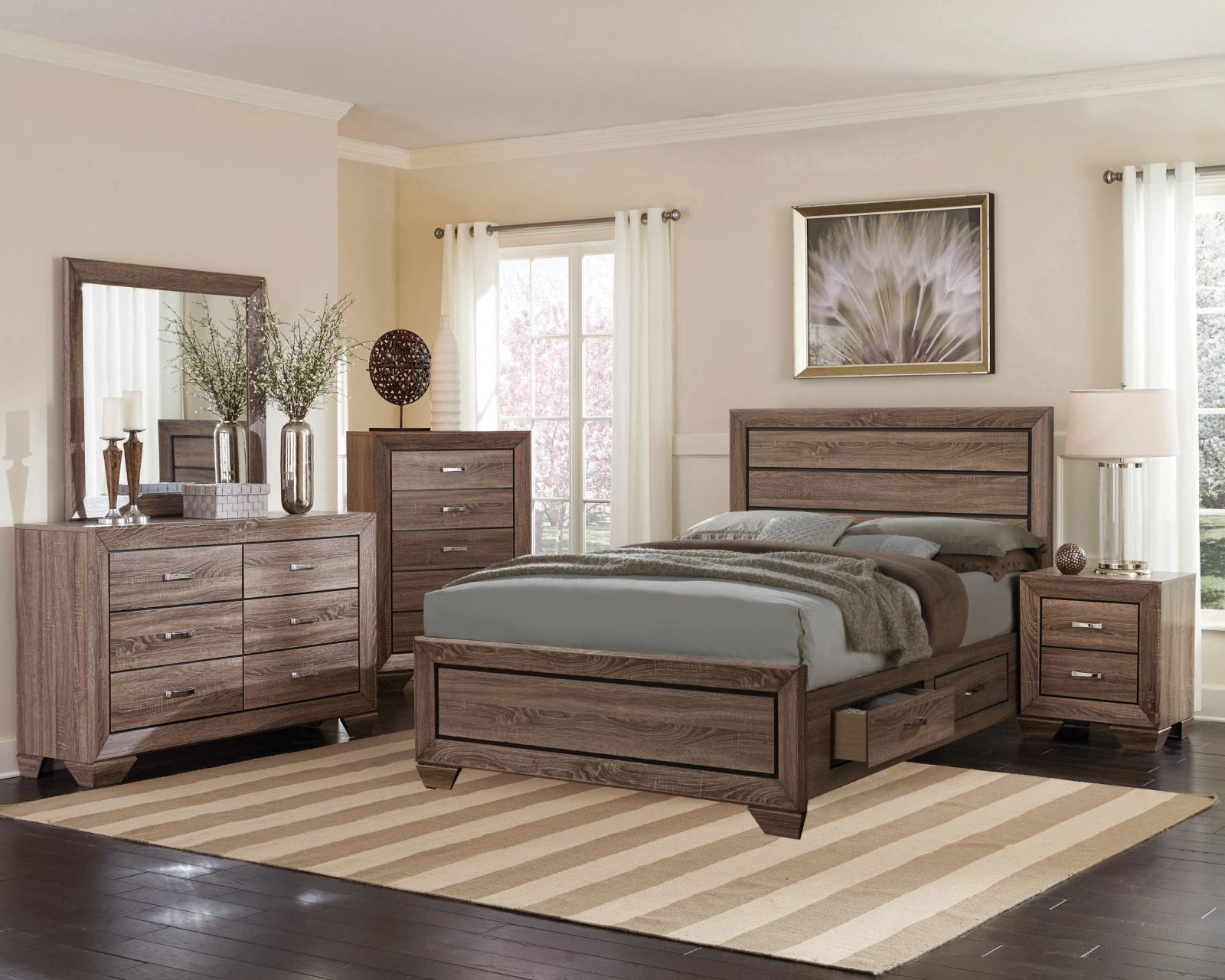 Kauffman Storage Bedroom Set with High Straight Headboard