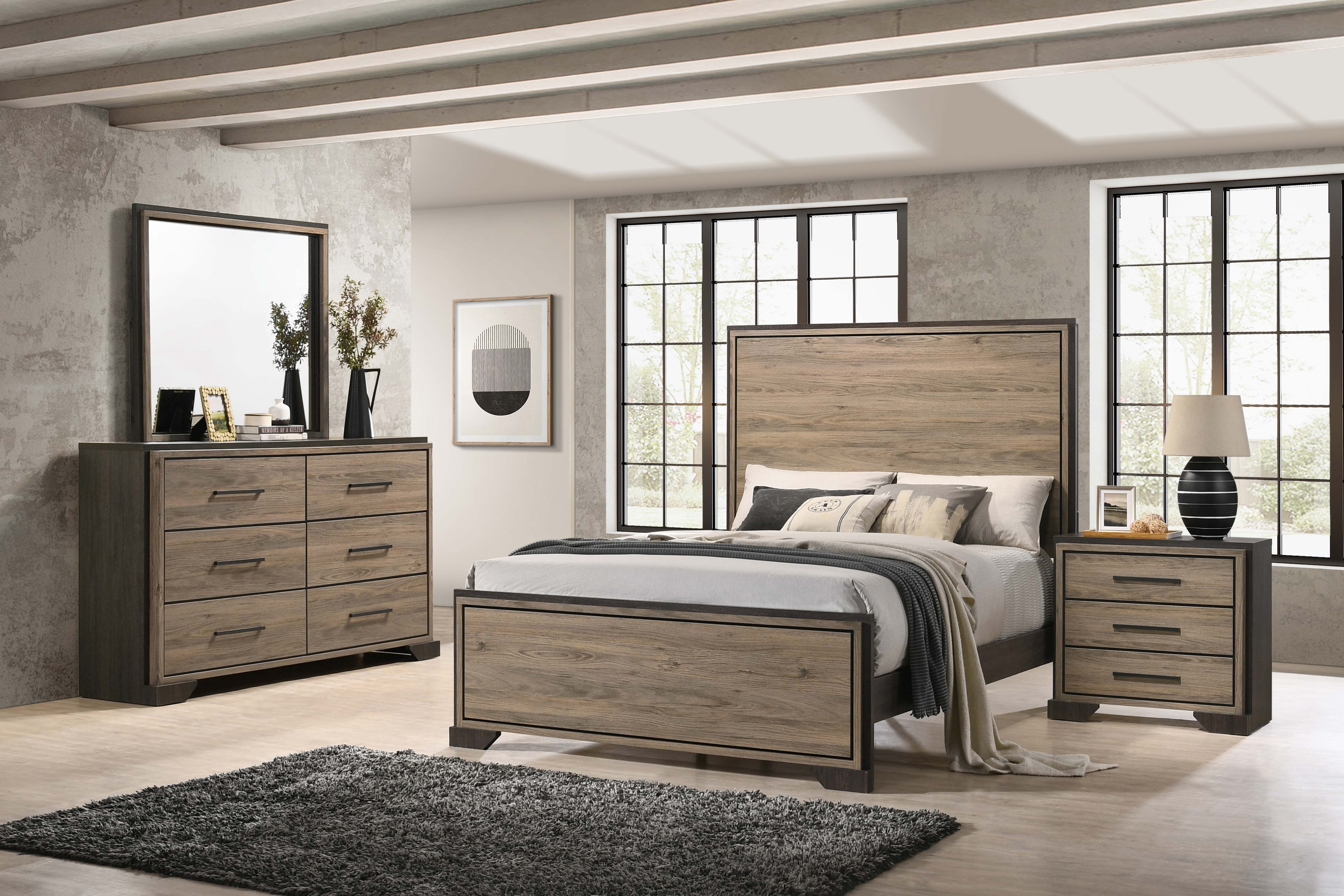 Baker Bedroom Set Brown and Light Taupe