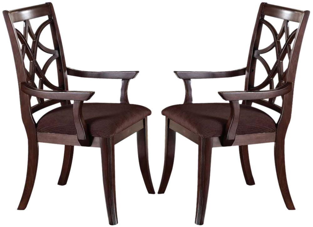 Acme Keenan Dining Arm Chairs (Set of 2) in Dark Walnut 60258 image