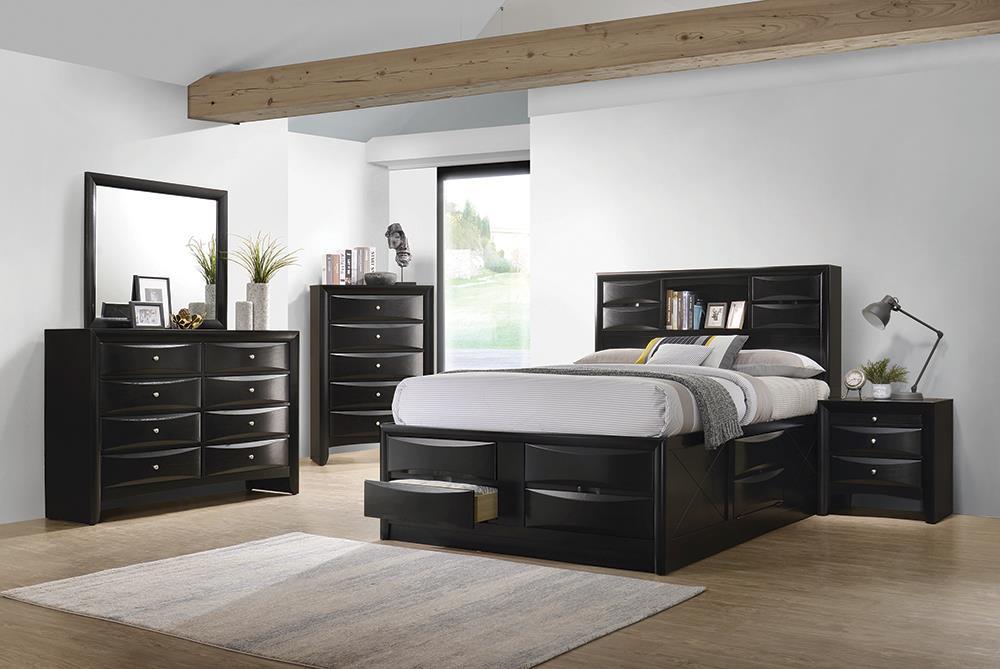Briana Queen Platform Storage Bed Black - M & M Furniture (Oaklawn, IL)
