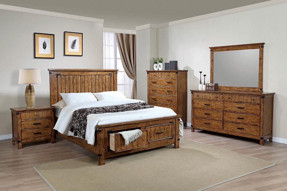 Brenner California King Panel Bed Rustic Honey