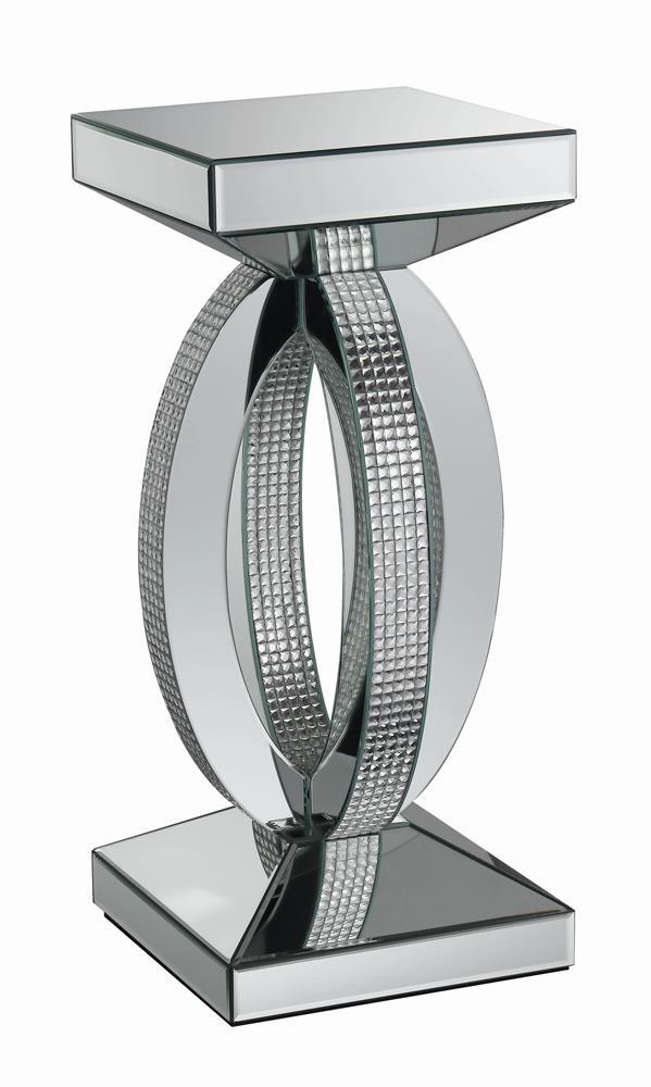 Amalia Square End Table with Lower Shelf Clear Mirror - M & M Furniture (Oaklawn, IL)