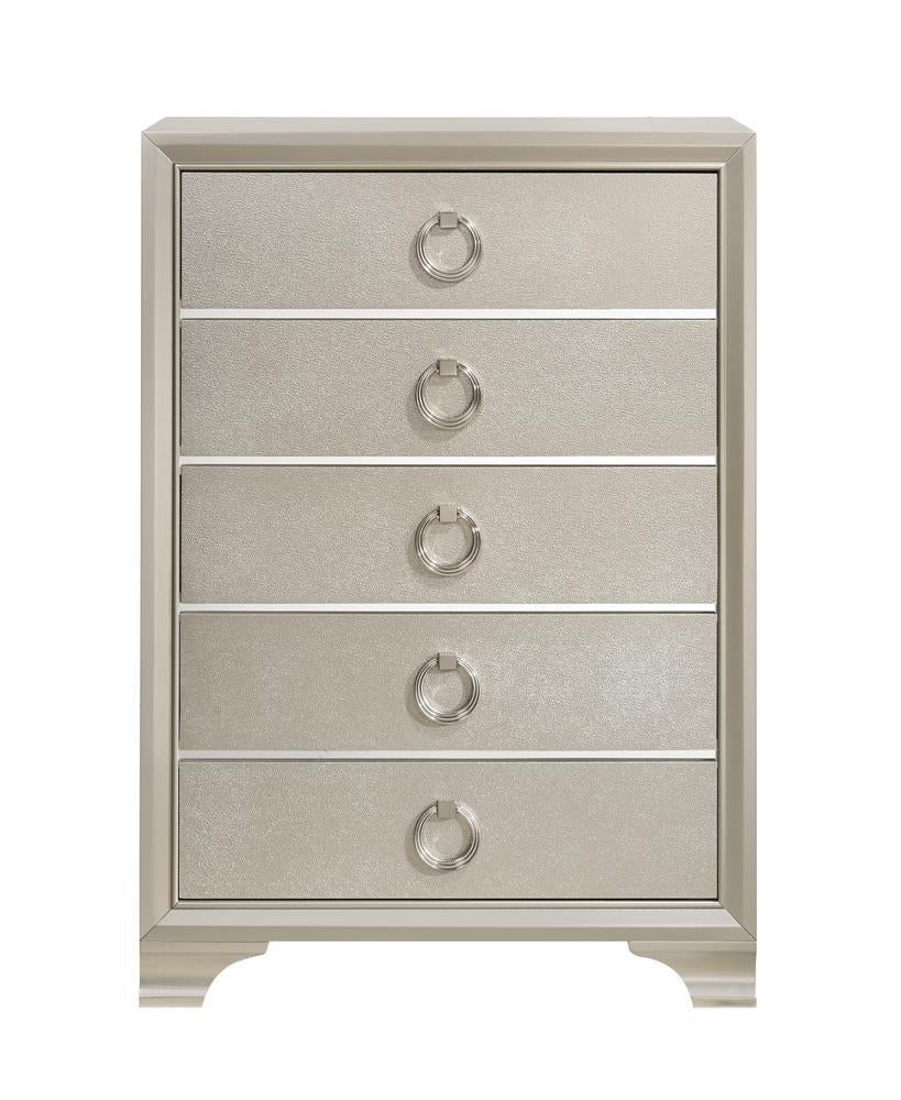 Salford 5-drawer Chest Metallic Sterling