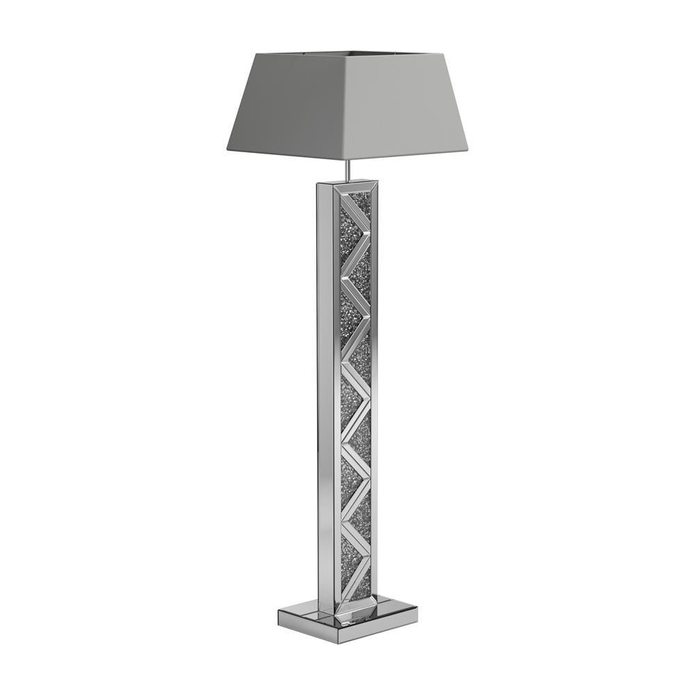 Carmen Geometric Base Floor Lamp Silver