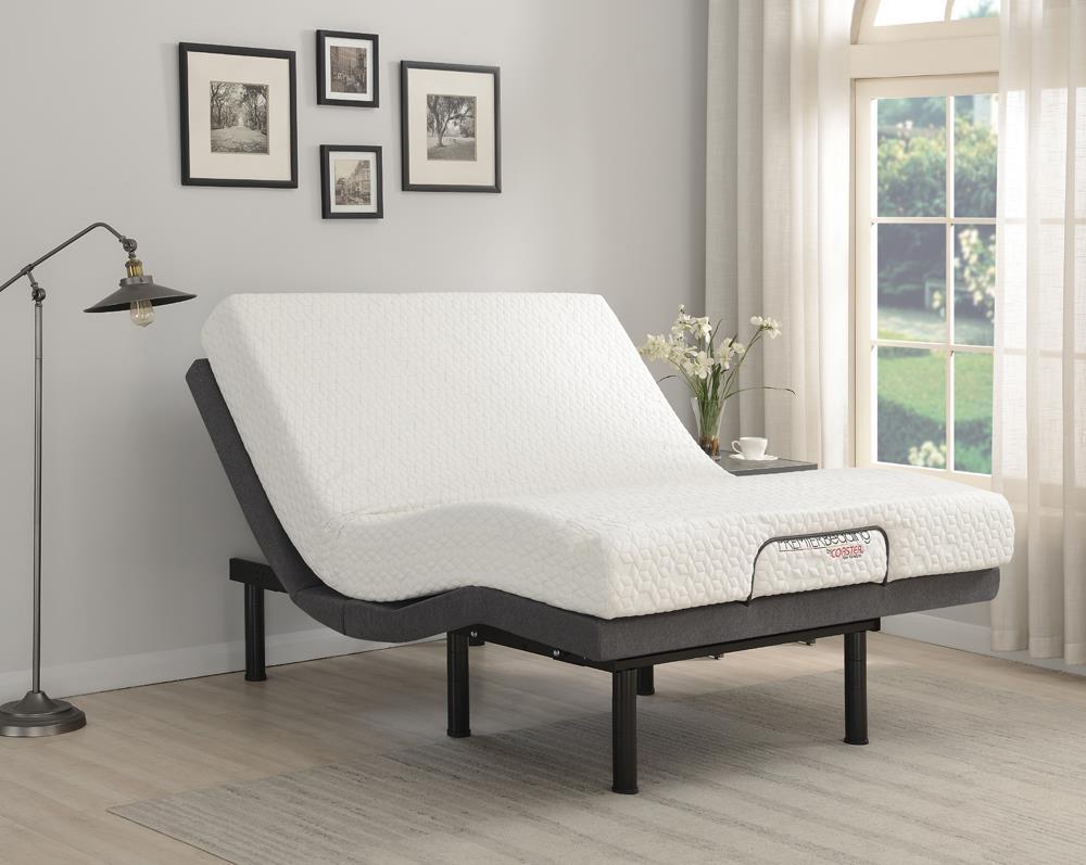 Clara Full Adjustable Bed Base Grey and Black - M & M Furniture (Oaklawn, IL)