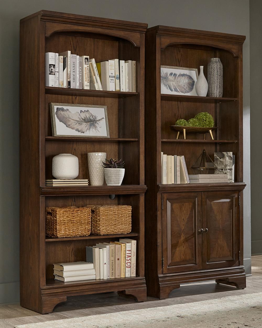 Hartshill 5-shelf Bookcase Burnished Oak